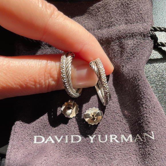 David Yurman Jewelry - David Yurman Diamond Crossover earrings!
